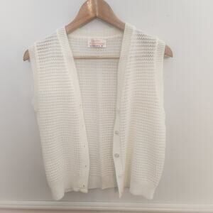 Vtg Country Sophisticates Sweater Vest Cardigan Size Small Womens Buttonup Vneck